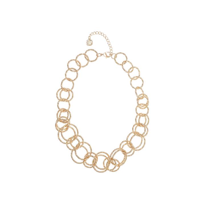 Monet Gold-tone Textured Circle Collar Necklace