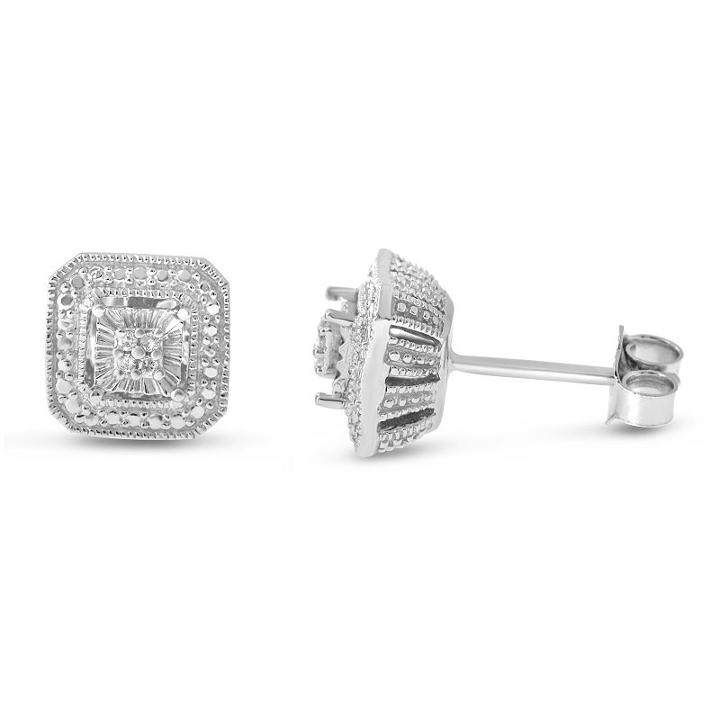 Diamond Accent Genuine White Diamond Sterling Silver Stud Earrings