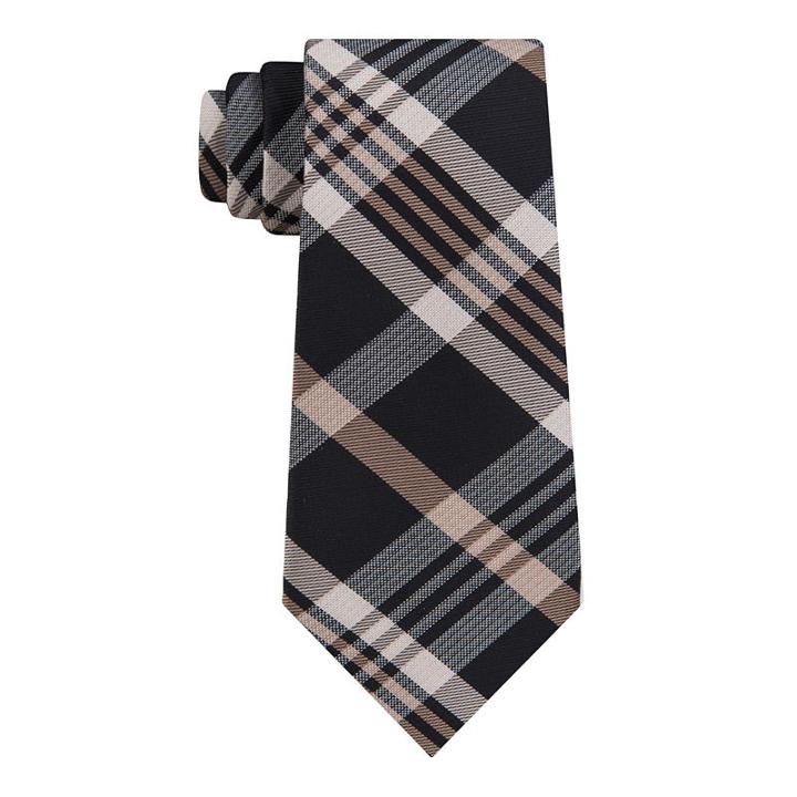 Van Heusen Made To Match Black Ground Plaid Tie