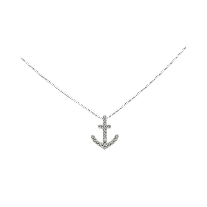 1/10 Ct. T.w. Diamond 14k White Gold Anchor Pendant