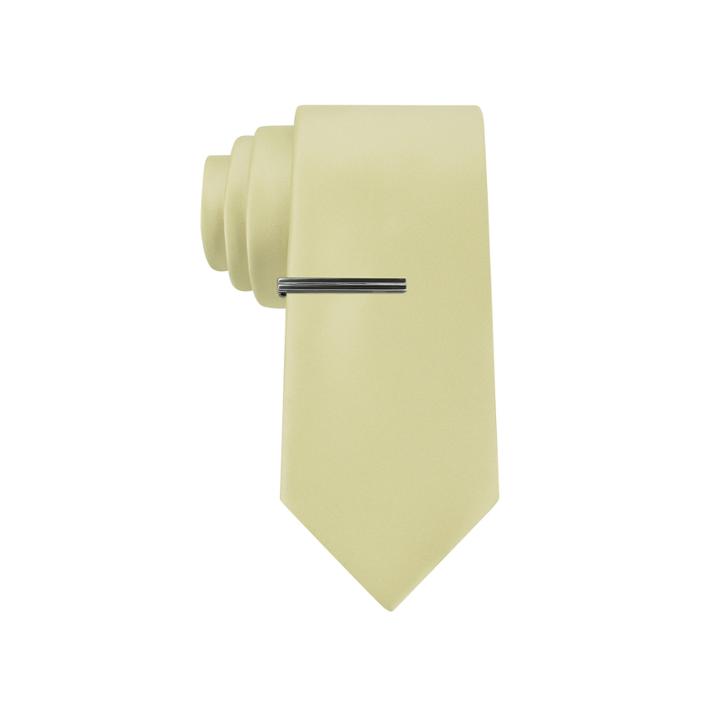 Jf J. Ferrar Solid Satin Tie And Tie Bar Set - Extra Long