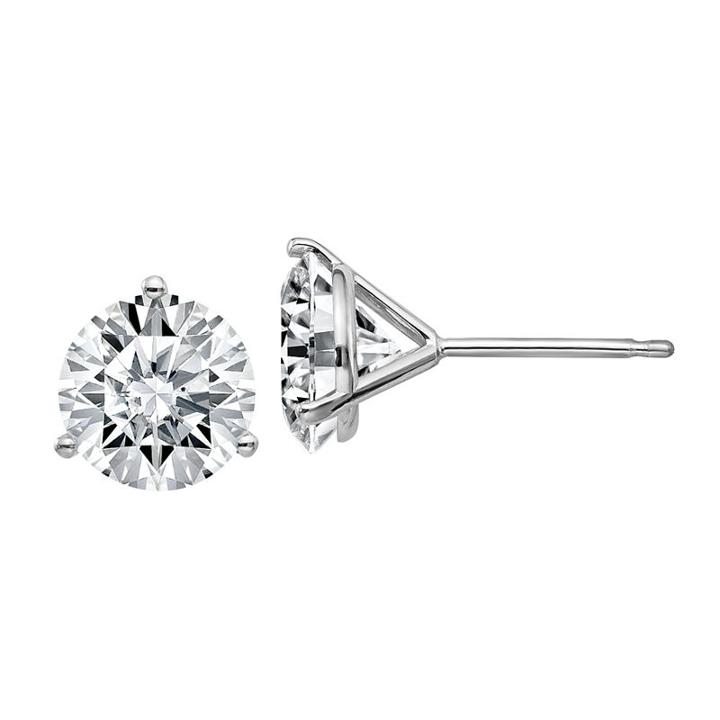 3 1/2 Ct. T.w Round White Moissanite 14k Gold Stud Earrings