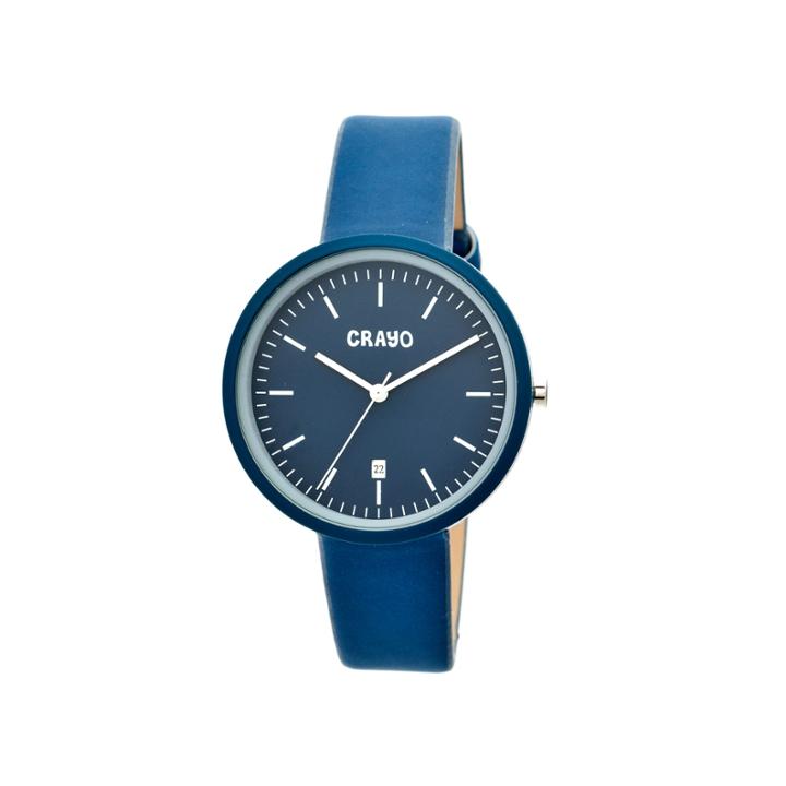 Crayo Womens Easy Navy Leather-band Watch With Date Cracr2407
