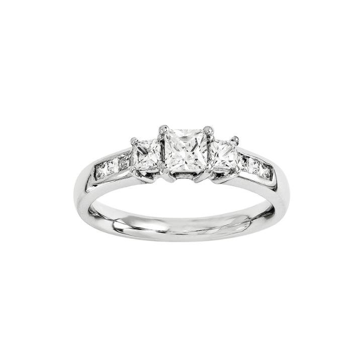 3/8 Ct. T.w. Diamond 14k White Gold 3-stone Ring