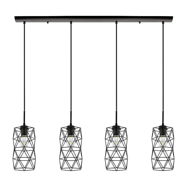 Eglo Estevau 2 4-light 41 Inch Matte Black Linearpendant Ceiling Light