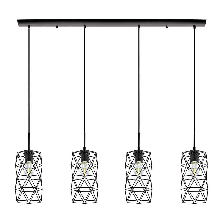 Eglo Estevau 2 4-light 41 Inch Matte Black Linearpendant Ceiling Light