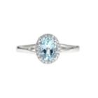 Limited Quantities! 1/8 Ct. T.w. Blue Aquamarine 14k Gold Cocktail Ring
