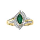 Womens 1/5 Ct. T.w. Genuine Green Emerald 10k Gold Cocktail Ring