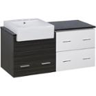 48.75-in. W Wall Mount White-dawn Grey Vanity Setfor 3h8-in. Drilling Black Galaxy Top