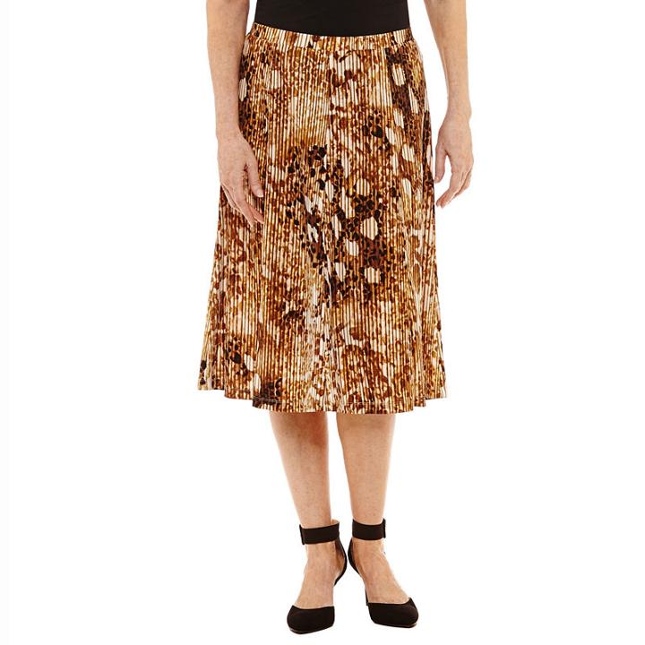 Alfred Dunner Jungle Love Animal Pleated Skirt
