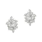 Cz By Kenneth Jay Lane Silver-plated Freeform Cluster Earrings