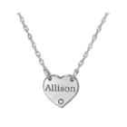 Personalized Diamond Accent Heart Name Pendant Necklace