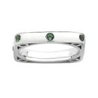 Personally Stackable Lab-created Emerald Square Ring