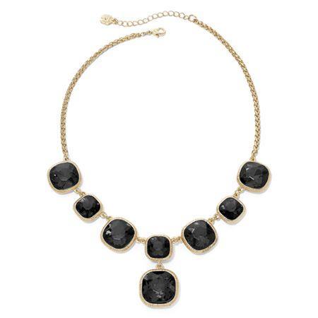 Monet Gold-tone Jet Black Y Necklace