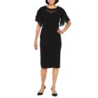 Maya Brooke Short Flutter Sleeve Embellished Shift Dress