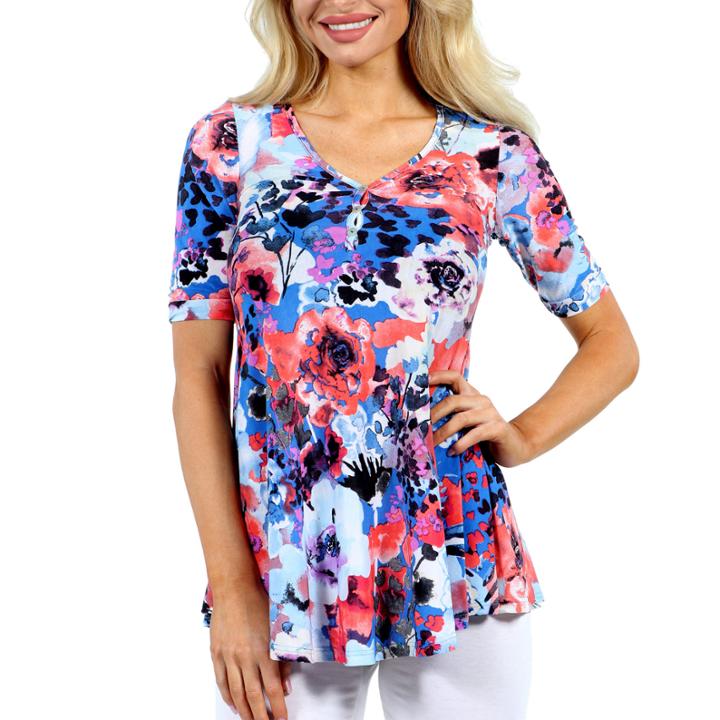24/7 Comfort Apparel Country Club Casual Tunic Top