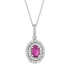 Womens 1/4 Ct. T.w. Lab Created Red Ruby 10k White Gold Pendant Necklace