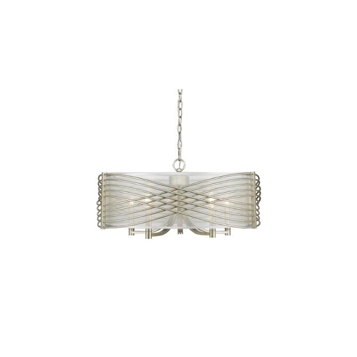 Zara 5-light Chandelier In White Gold