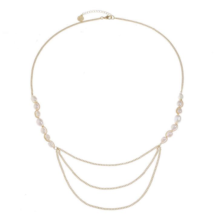 Liz Claiborne Womens White Cultured Freshwater Pearls Round Strand Necklace