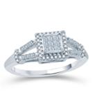 Womens 1/4 Ct. T.w. Genuine Diamond White Engagement Ring