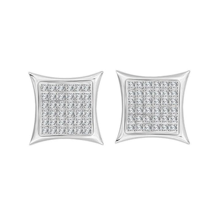 1/4 Ct. T.w. White Diamond Sterling Silver 10.7mm Stud Earrings
