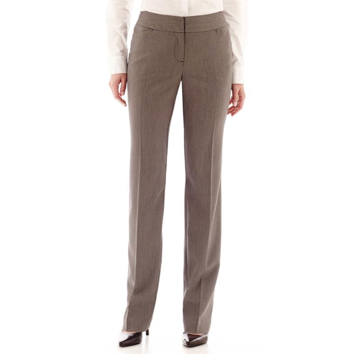 Worthington Split Wide-waistband Straight-leg Trouser Pants - Tall