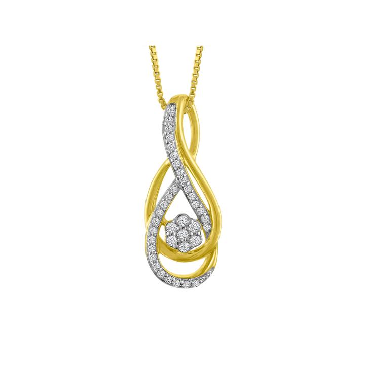 Diamond Blossom Womens 1/7 Ct. T.w. White Diamond 10k Gold Pendant Necklace