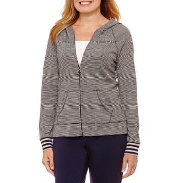 Silverwear Long Sleeve Knit Stripe Hoodie Petites