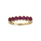 Limited Quantities Lead Glass-filled Ruby 10k Yellow Gold 7-stone Ring