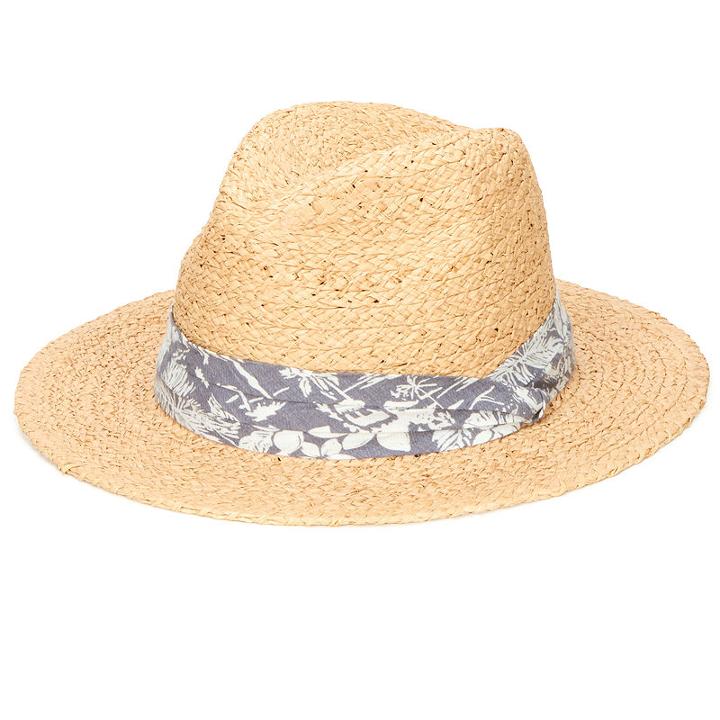 San Diego Hat Company Straw Panama Fedora With Palm Leaf Band