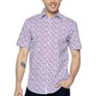 Society Of Threads Short Sleeve Floral Button-front Shirt