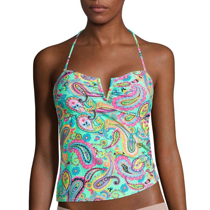 Arizona Rock Muse Paisley Bandeaukini Swim Top - Juniors