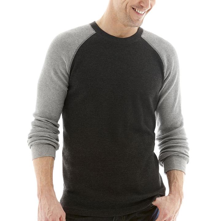 St. John's Bay Long-sleeve Baseball Thermal Crewneck