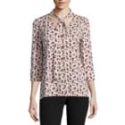 Worthington 3/4 Sleeve V Neck T-shirt-womens Talls