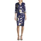 Weslee Rose 3/4 Sleeve Floral Sheath Dress