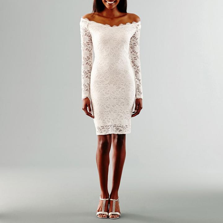 Blu Sage Long Sleeve Off The Shoulder Wedding Dress