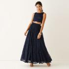 City Triangles Tank Top And All-over Lace Full Skirt Two Piece