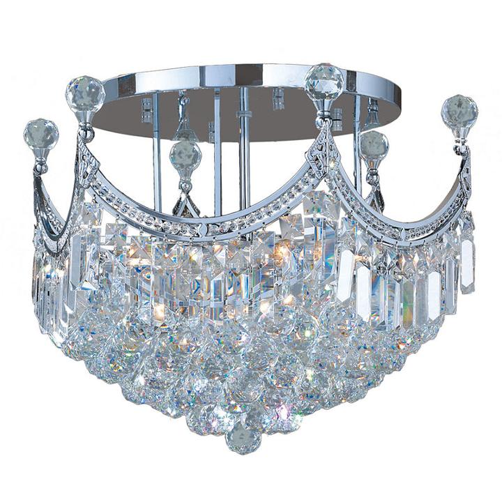 Empire Collection 9 Light Clear Crystal Round Flush Mount Ceiling Light
