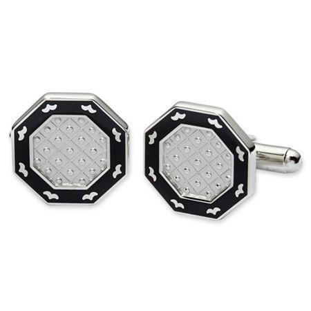 Black Enamel Octagonal Cuff Links