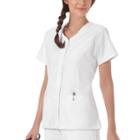 White Swan Fundamentals Womens V Neck Scrub Top - Plus