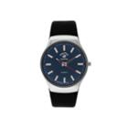 Beverly Hills Polo Club Mens Silver Tone Blue Dial Strap Watches