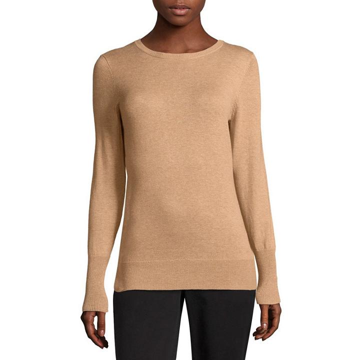 Worthington Long Sleeve Crew Neck Sweater - Tall