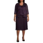R & M Richards 3/4 Sleeve Jacket Mid Length Dress - Plus