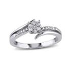 1/5 Ct. T.w. Diamond 10k White Gold Cluster Bypass Promise Ring