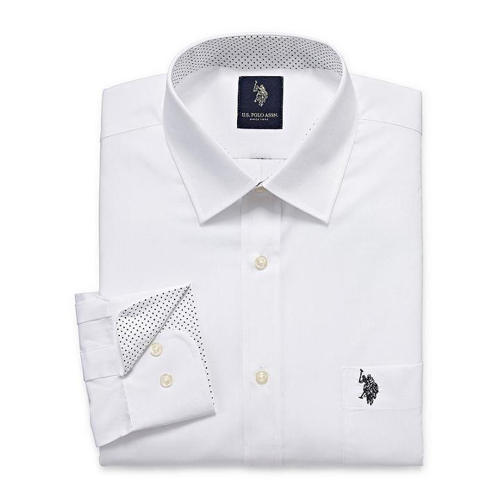 U.s. Polo Assn. Dress Shirt Long Sleeve Broadcloth Dress Shirt