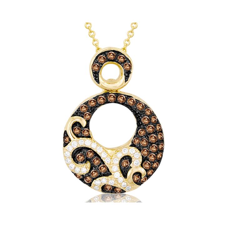 Limited Quantities Grand Sample Sale By Le Vian 1/2 Ct. T.w. Chocolate Diamonds & Vanilla Diamonds 14k Honey Gold Le Vian Chocolatier Pendant Neckl