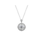 Diamonart Womens White Cubic Zirconia Sterling Silver Pendant Necklace