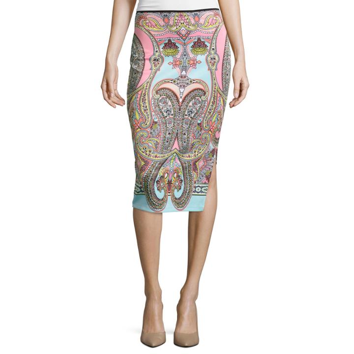 Bisou Bisou Side Slit Scuba Pencil Skirt