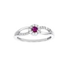 Lumastar Genuine Ruby And Diamond-accent White Gold Promise Ring