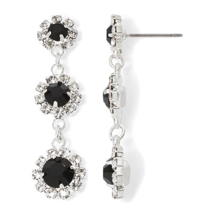 Vieste Crystal Silver-tone Drop Earring